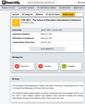 “The Future of Education” International Conference on Resurchify